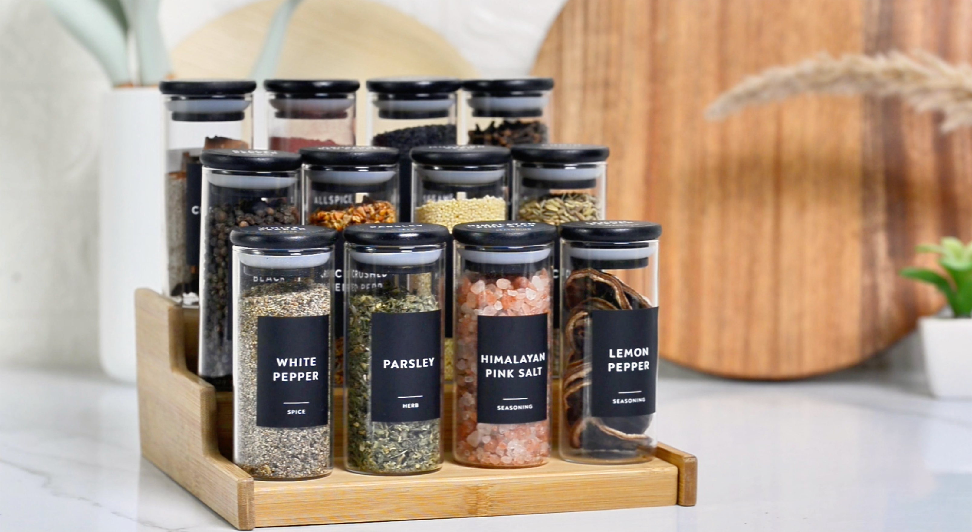 Amazon.com: Laramaid 4oz 20Pack Spice Jars with Black Vinyl Spice